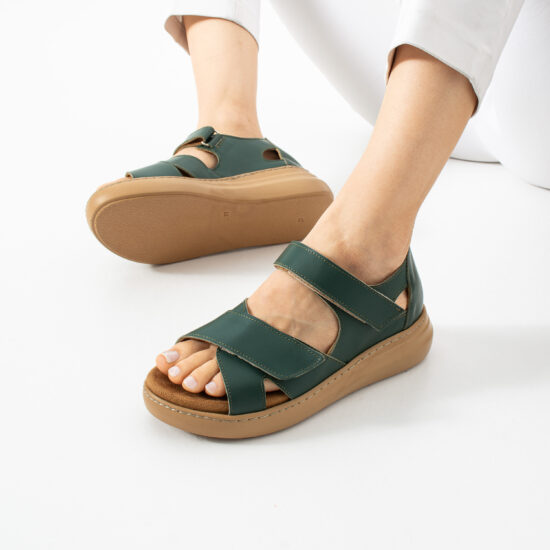 Sandalias de piel para mujer con talón cerrado y plantillas extraíbles - vista lateral