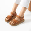 Sandalias de piel para mujer con talón cerrado y plantillas extraíbles