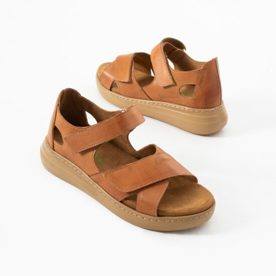 Sandalias de piel para mujer con talón cerrado y plantillas extraíbles - vista lateral