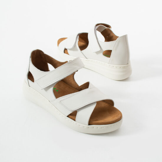 Sandalias de piel para mujer con talón cerrado y plantillas extraíbles - vista lateral
