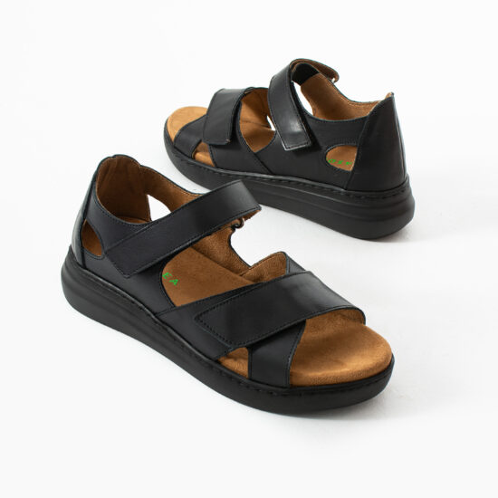 Sandalias de piel para mujer con talón cerrado y plantillas extraíbles - vista lateral