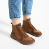 Botines barefoot para mujer de piel natural con horma ancha - TSL Barefoot North Caramel