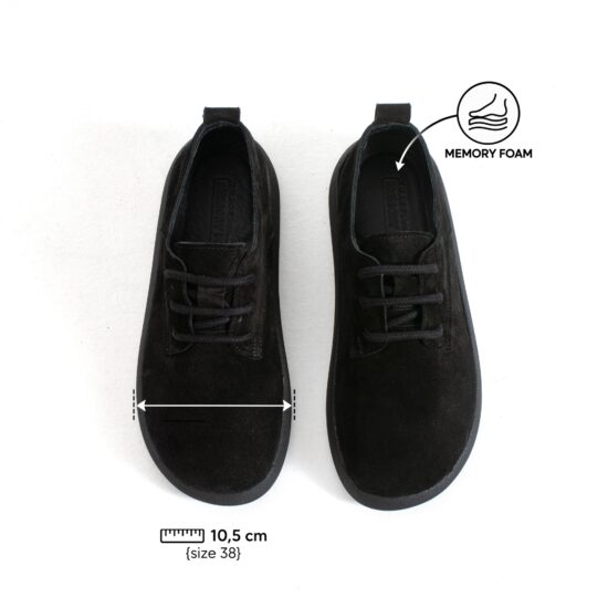 Zapatos cómodos de piel de ante con memory foam - vista lateral