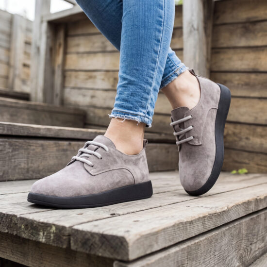 Zapatos cómodos de piel de ante con memory foam - Gris