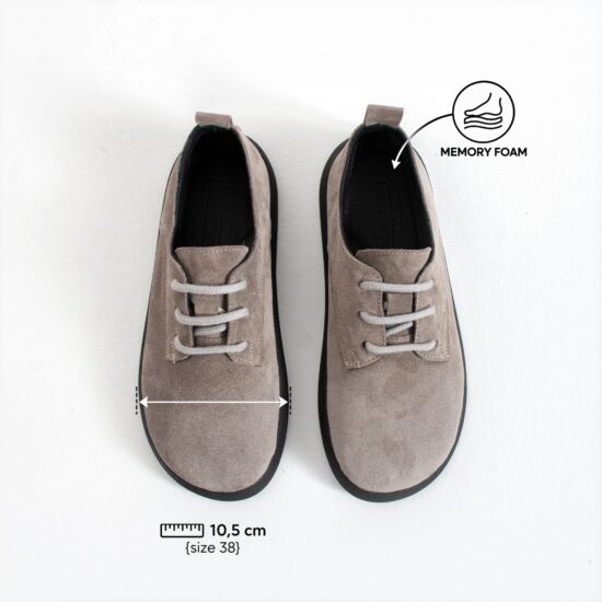 Zapatos cómodos de piel de ante con memory foam - vista lateral
