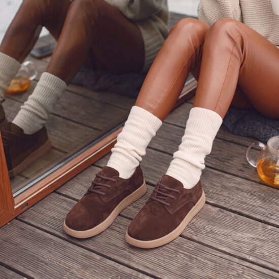 Zapatos cómodos de piel de ante con memory foam - Marrón