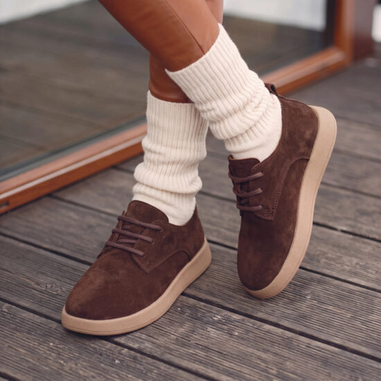 Zapatos cómodos de piel de ante con memory foam - Marrón - 10