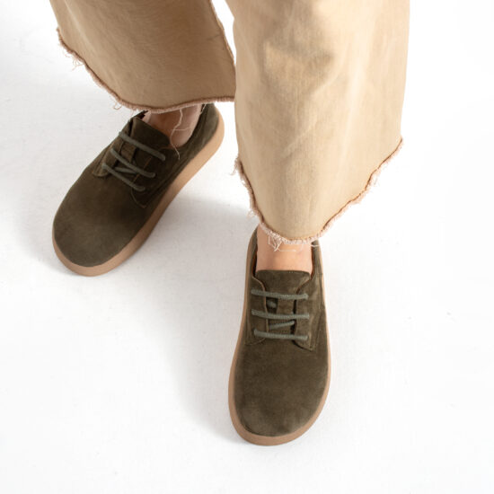 Zapatos cómodos de piel de ante con memory foam - Verde