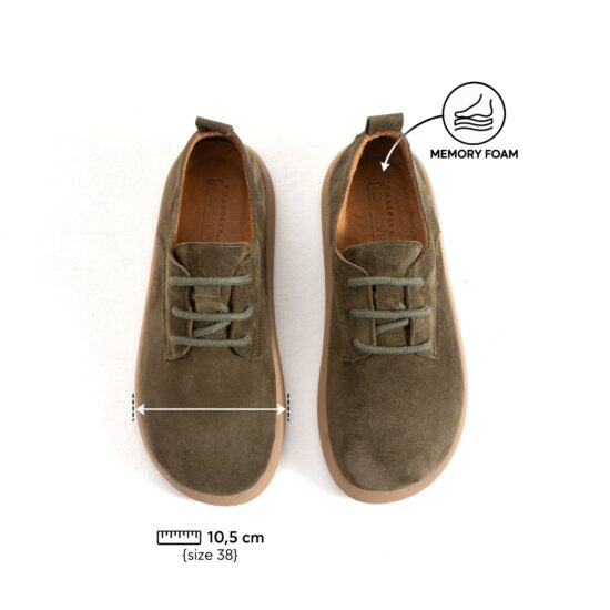 Zapatos cómodos de piel de ante con memory foam - vista lateral
