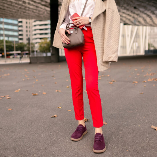 Zapatos cómodos de piel de ante con memory foam - Rojo