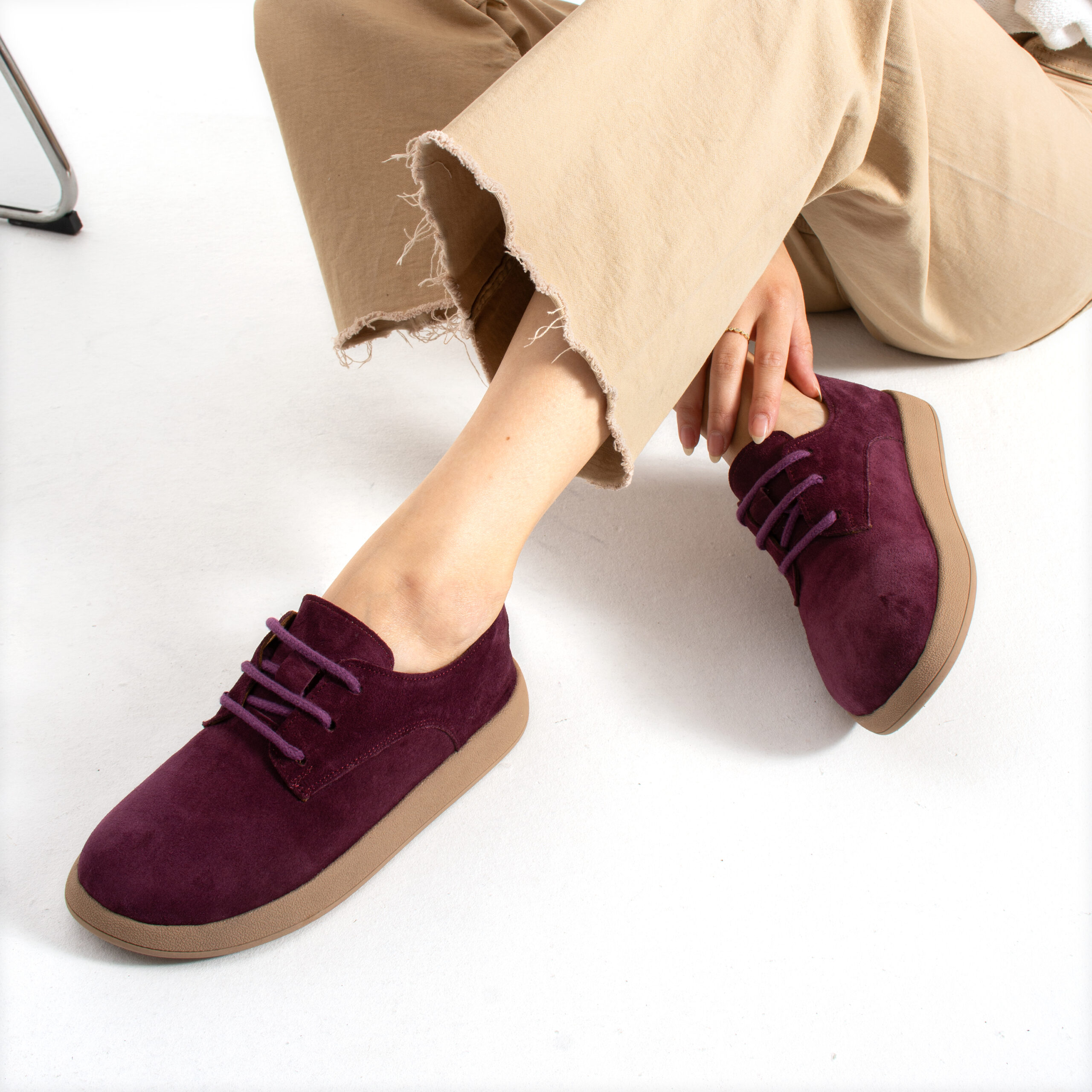 Zapatos cómodos de piel de ante con memory foam Zapatos planos de mujer 4 Zapatos cómodos de piel de ante con memory foam - Ante