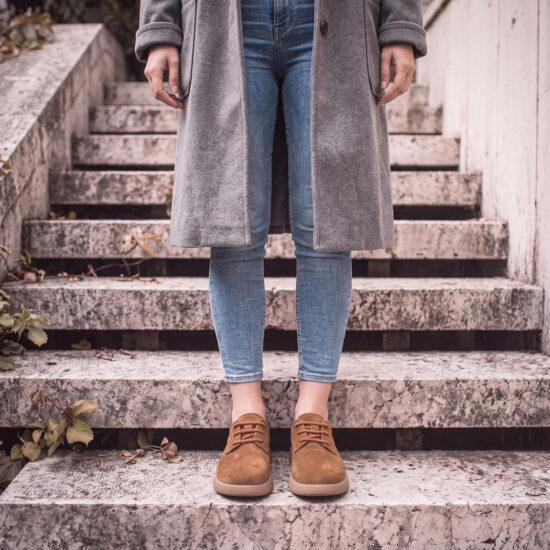 Zapatos cómodos de piel de ante con memory foam - Marrón - 10