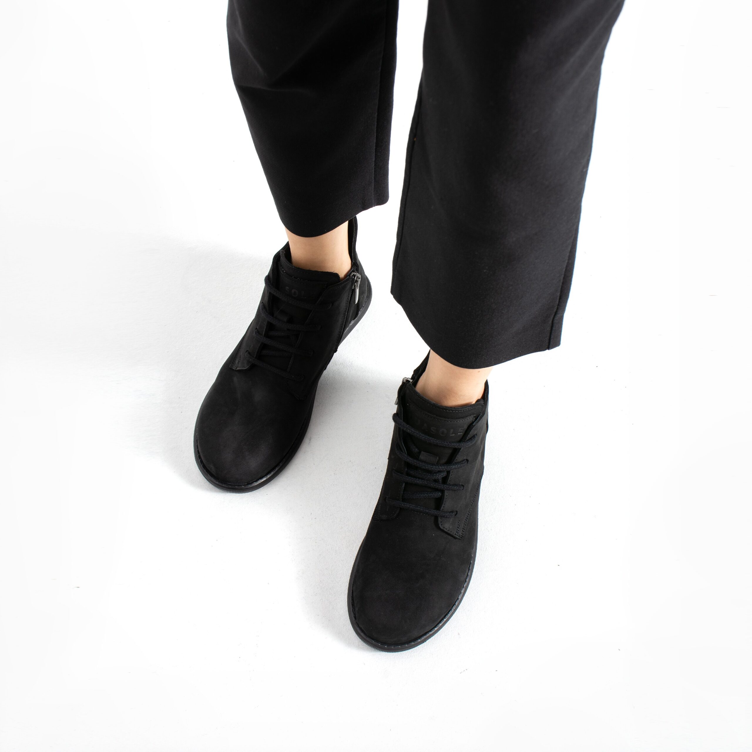 Botines de mujer de nobuk con espuma viscoelástica Botines de mujer 3 Botines de mujer - TSL Memory Nora Black