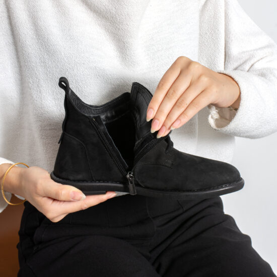 Botines de mujer de nobuk con espuma viscoelástica Botines de mujer 13 Botines de mujer de nobuk con espuma viscoelástica - vista lateral