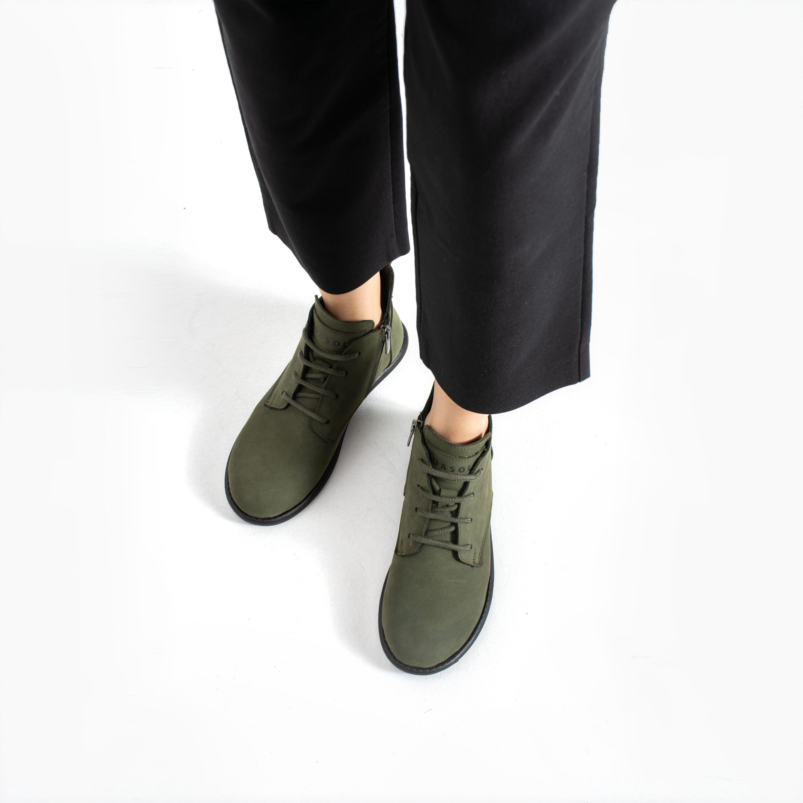 Botines de mujer de nobuk con espuma viscoelástica Botines de mujer 3 Botines de mujer - TSL Memory Nora Olive
