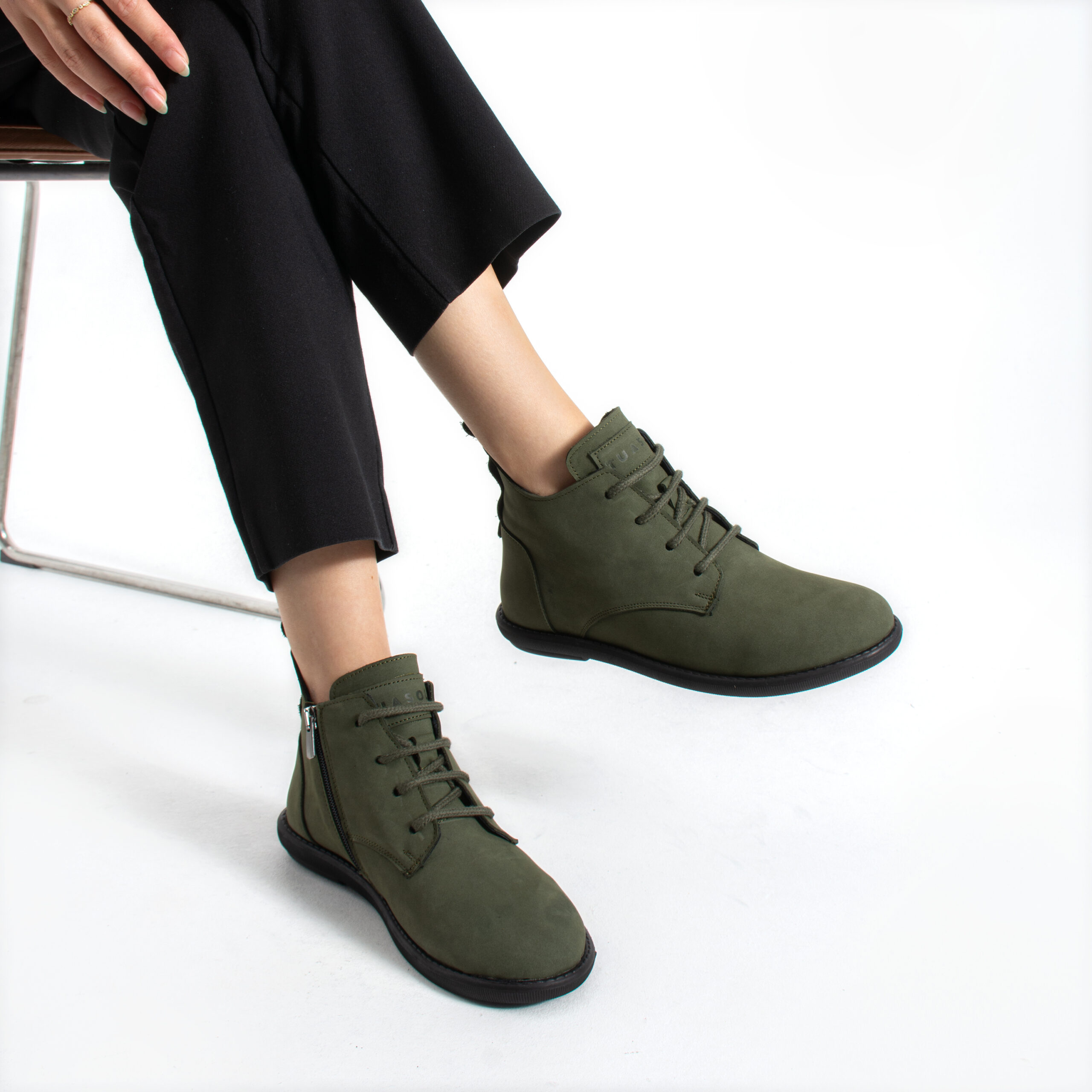 Botines de mujer de nobuk con espuma viscoelástica Botines de mujer 4 Botines de mujer de nobuk con espuma viscoelástica - Nobuk