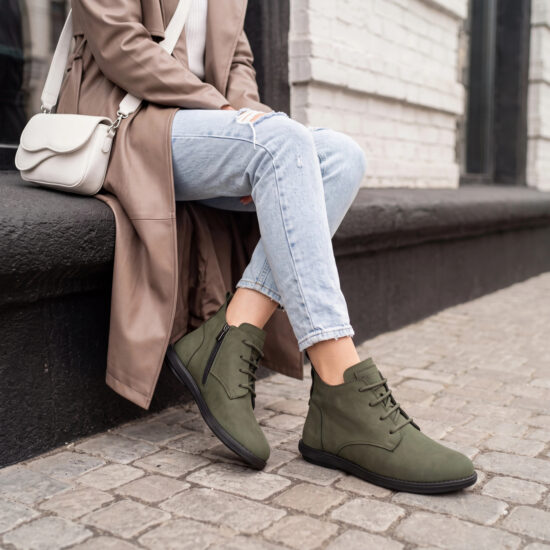 Botines de mujer de nobuk con espuma viscoelástica Botines de mujer 15 Botines de mujer de nobuk con espuma viscoelástica - vista superior
