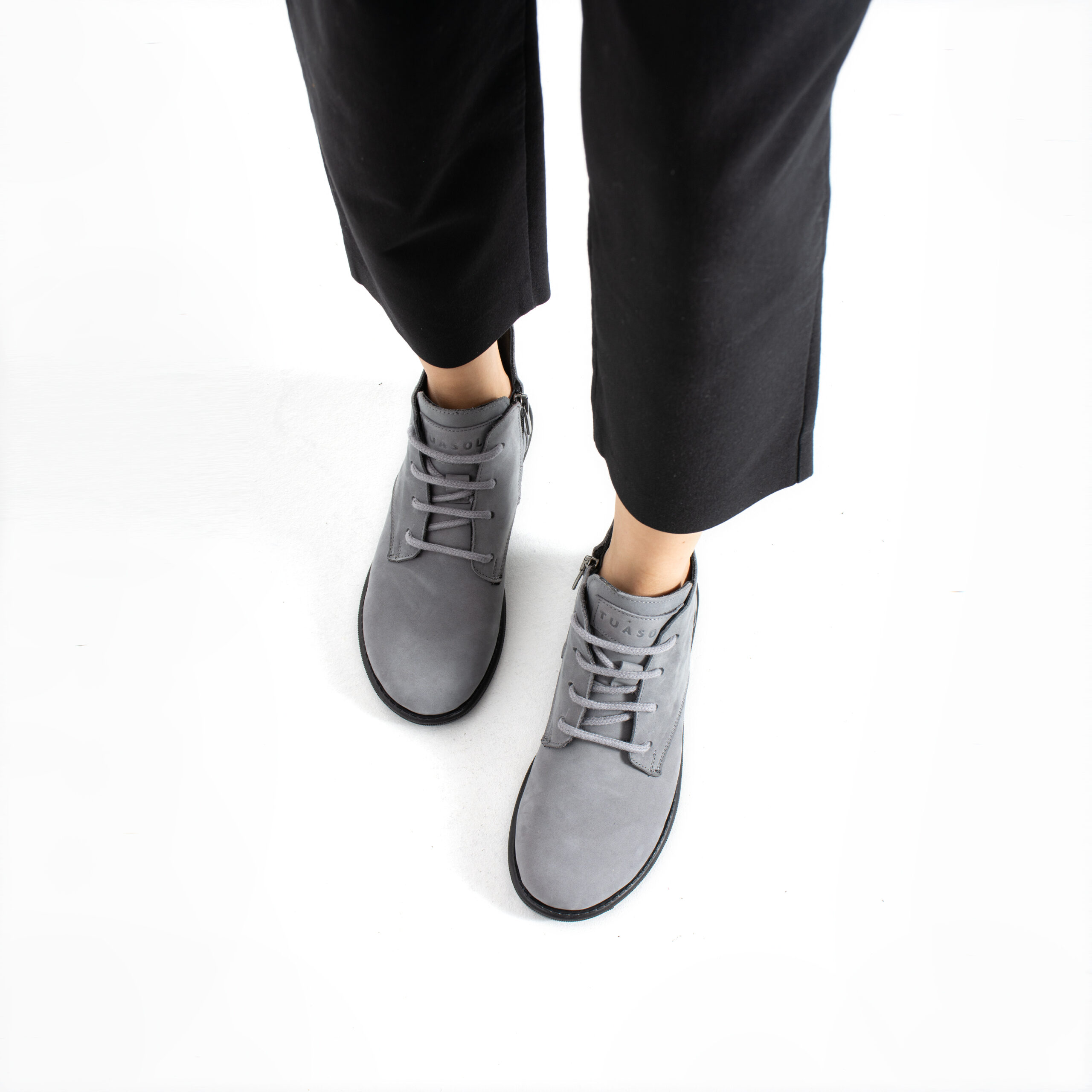 Botines de mujer de nobuk con espuma viscoelástica Botines de mujer 3 Botines de mujer - TSL Memory Nora Grey