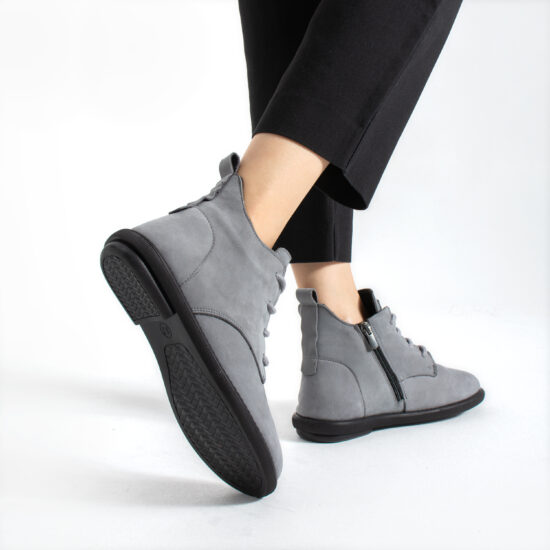 Botines de mujer de nobuk con espuma viscoelástica Botines de mujer 12 TSL Memory Nora Grey - Gris - Nobuk