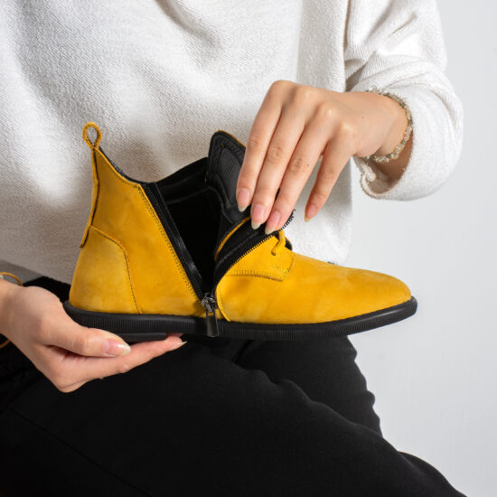 Botines de mujer de nobuk con espuma viscoelástica Botines de mujer 13 Botines de mujer de nobuk con espuma viscoelástica - vista lateral