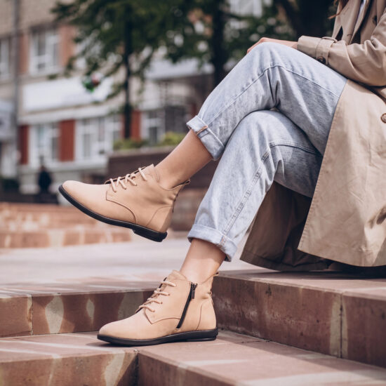 Botines de mujer de nobuk con espuma viscoelástica - Rosa
