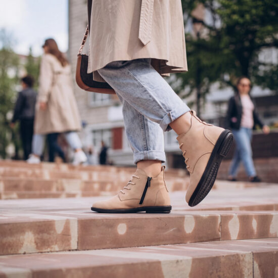 Botines de mujer de nobuk con espuma viscoelástica - detalle