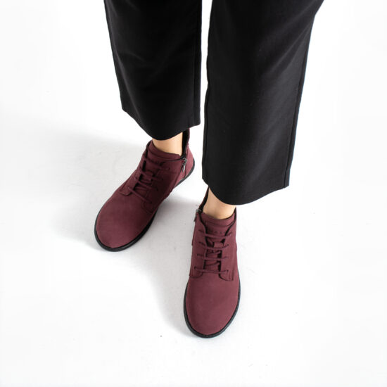 Botines de mujer de nobuk con espuma viscoelástica Botines de mujer 10 Botines de mujer - TSL Memory Nora Burgundy