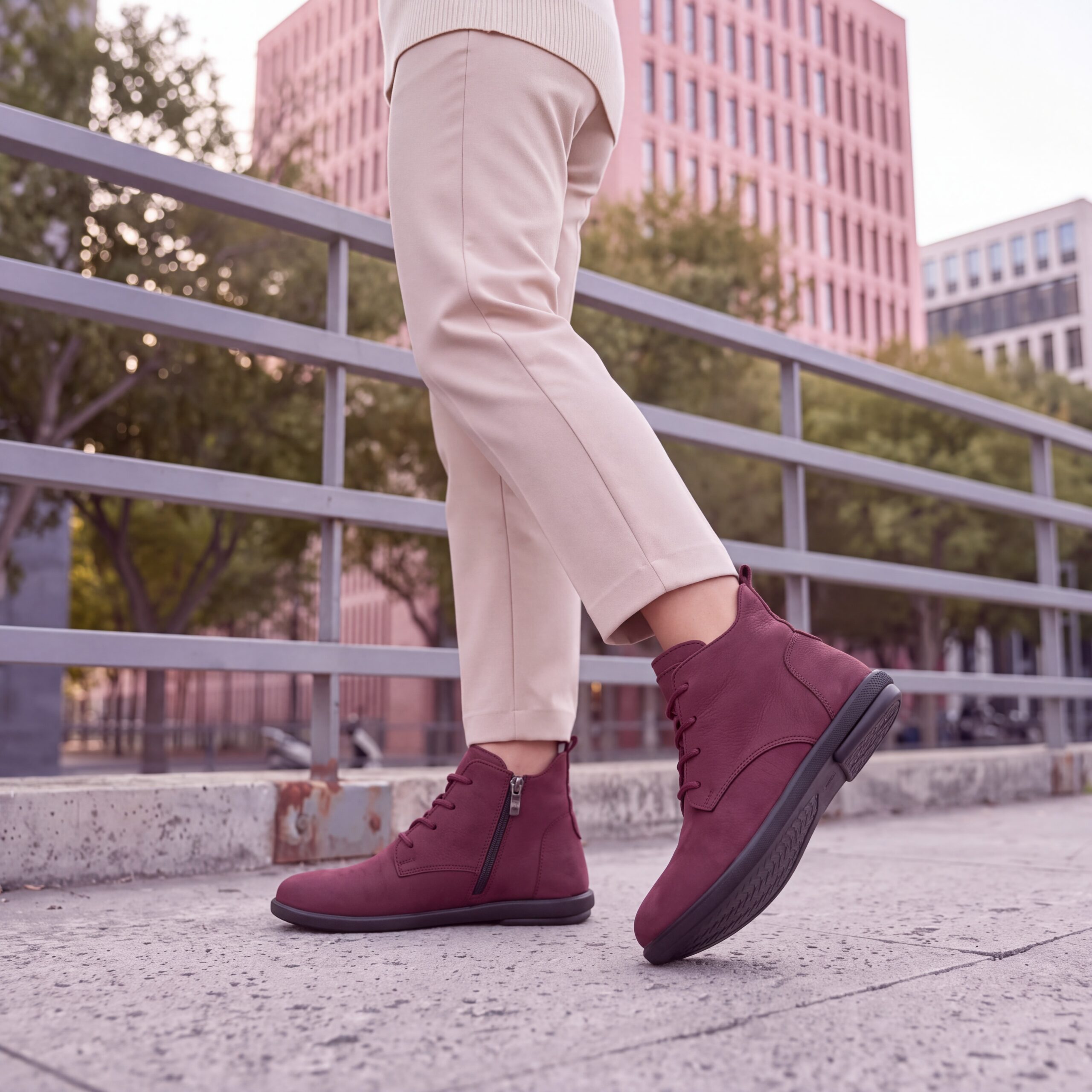 Botines de mujer de nobuk con espuma viscoelástica Botines de mujer 7 Botines de mujer de nobuk con espuma viscoelástica - vista superior