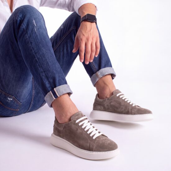 Zapatillas casual para hombre de ante Zapatillas casual para hombre 12 Zen Taupe Suede - Visón - Ante