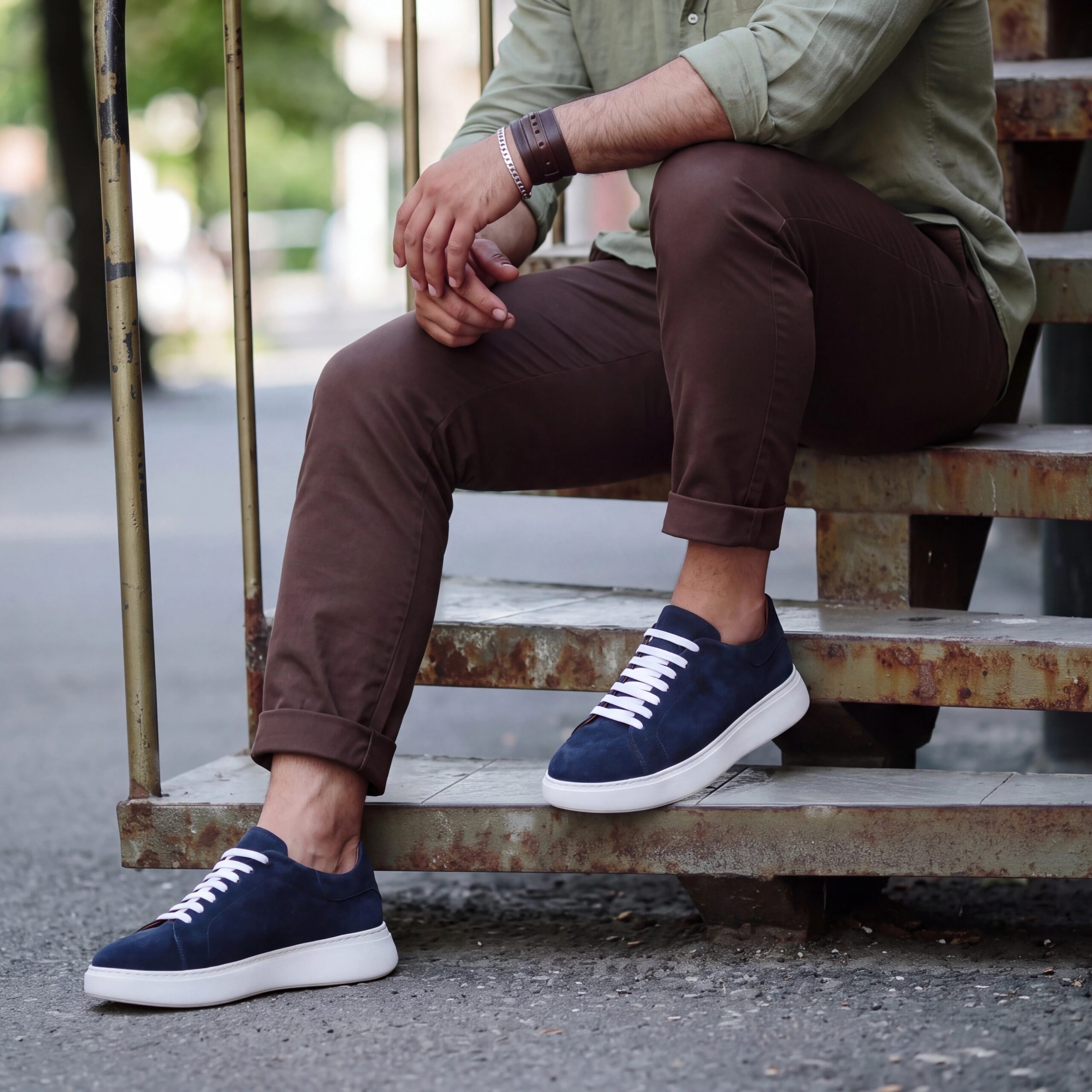 Zapatillas casual para hombre de ante Zapatillas casual para hombre 2 Zapatillas casual para hombre de ante - Azul