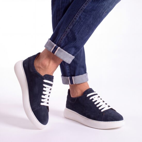 Zapatillas casual para hombre de ante Zapatillas casual para hombre 12 Zen Navy Suede - Azul - Ante