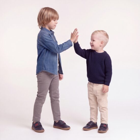 Zapatos barefoot para niños de piel natural - Azul