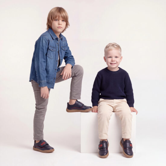 Zapatos barefoot para niños de piel natural - Azul - 10