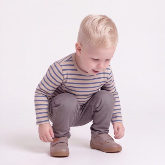 Zapatos barefoot para niños de piel natural Calzado Barefoot para niños 20 Zapatos barefoot para niños de piel natural - Gris - 10