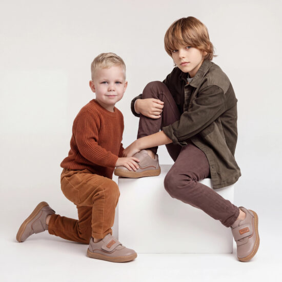 Zapatos barefoot para niños de piel natural - Beige