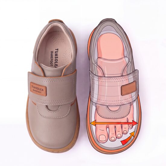 Zapatos barefoot para niños de piel natural - detalle