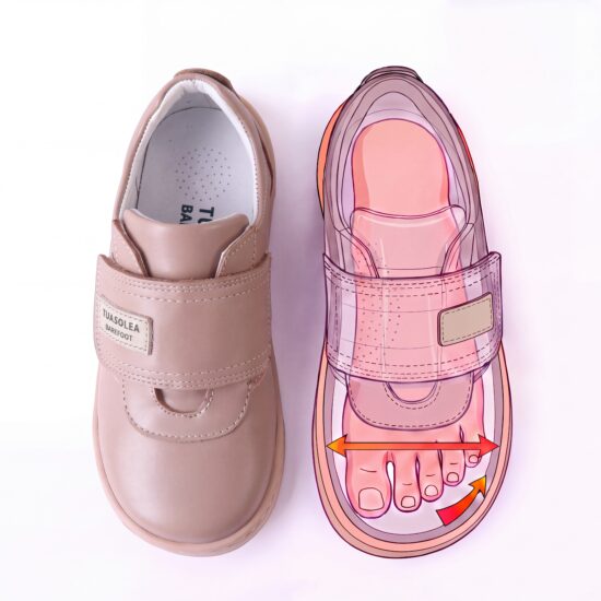 Zapatos barefoot para niños de piel natural - detalle