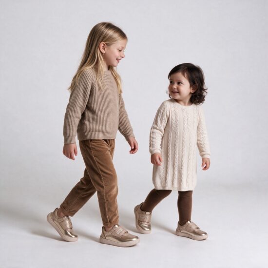 Zapatos barefoot para niños de piel natural - Dorado