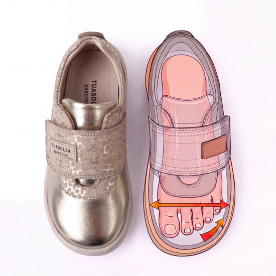 Zapatos barefoot para niños de piel natural - detalle
