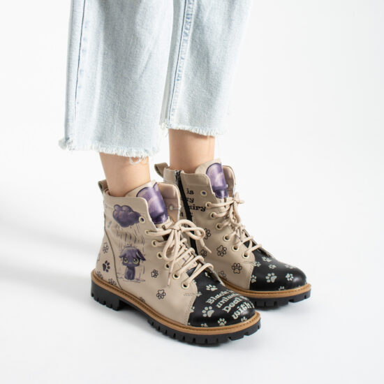 Botas de mujer de piel con estampado colorido - TSL Memory Rebel Rainy