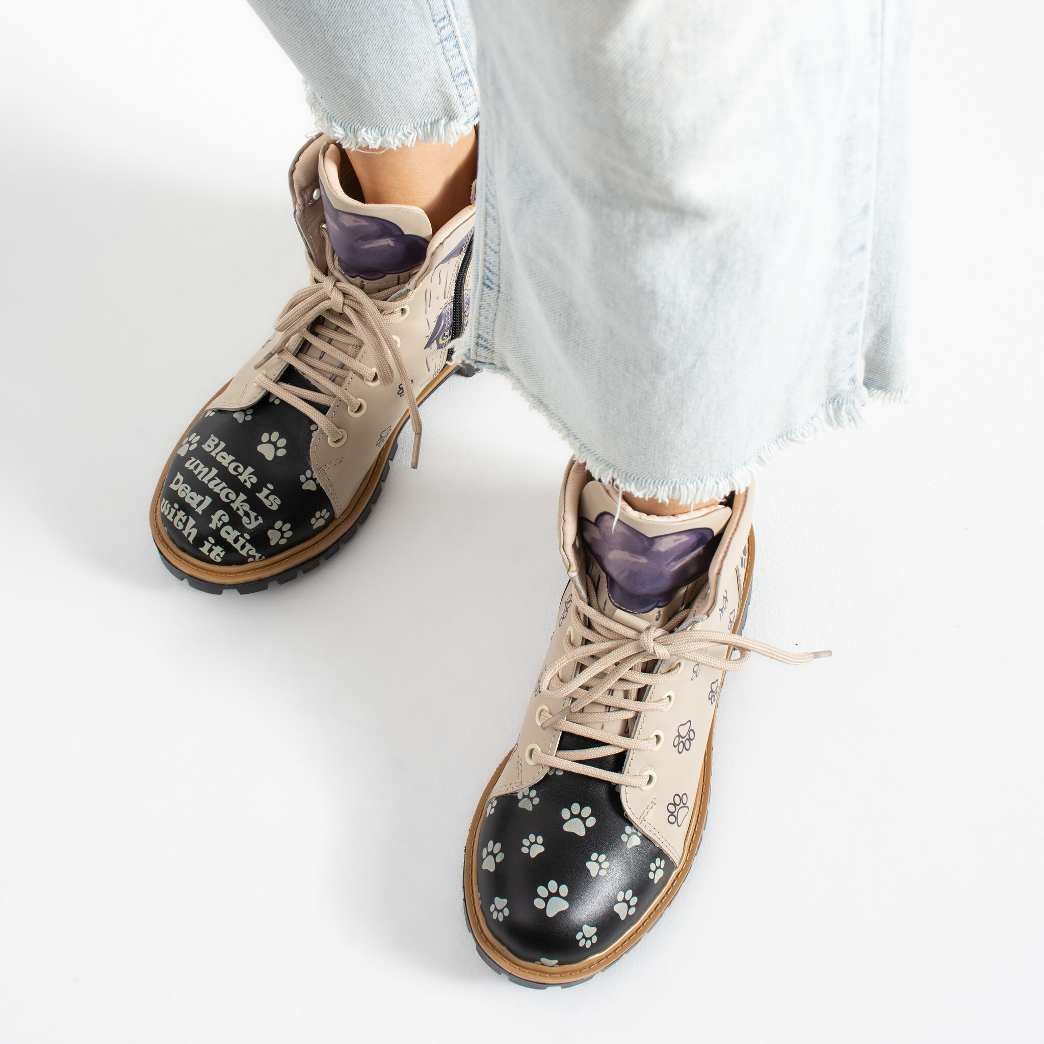 Botas de mujer de piel con estampado colorido Botines de mujer 3 Botines de mujer - TSL Memory Rebel Rainy