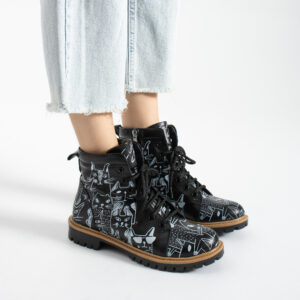 Botas de mujer de piel con estampado colorido - TSL Memory Rebel Whiskers