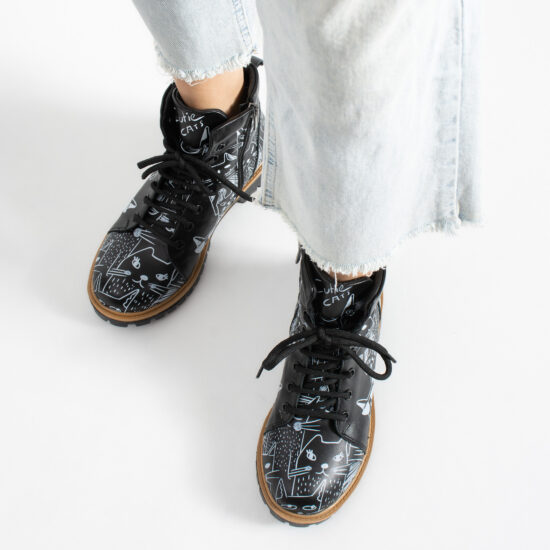 Botas de mujer de piel con estampado colorido Botines de mujer 11 Botines de mujer - TSL Memory Rebel Whiskers