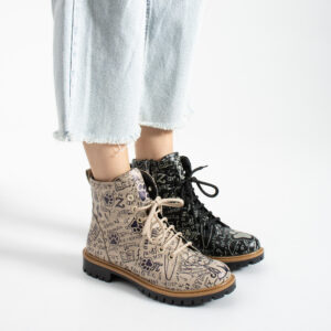 Botas de mujer de piel con estampado colorido - TSL Memory Rebel Theory