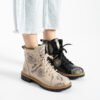 Botas negras de mujer de piel Botines de mujer 2 Botas de mujer de piel con estampado colorido - TSL Memory Rebel Bloom