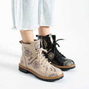 Botas de mujer de piel con estampado colorido - TSL Memory Rebel Bloom