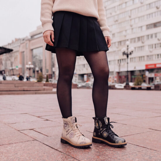 Botas de mujer de piel con estampado colorido Botines de mujer 14 Botas de mujer de piel con estampado colorido - vista superior