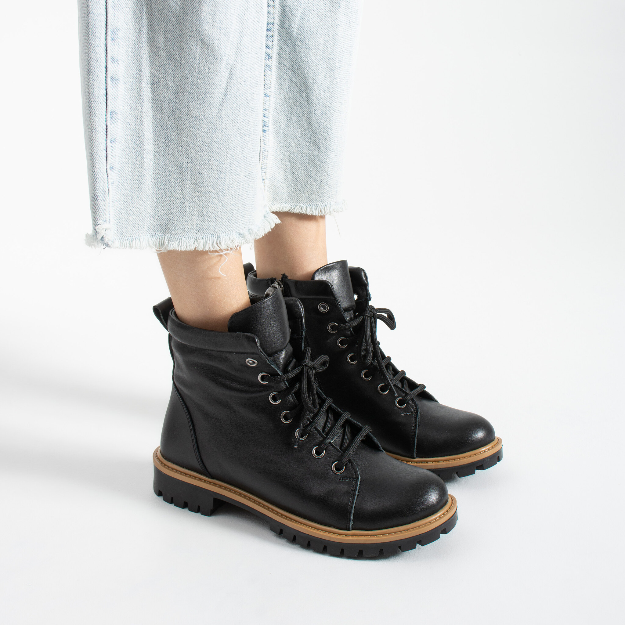 Botas negras de mujer de piel Botines de mujer Botas negras de mujer de piel - TSL Memory Rebel Black