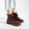 Botas negras de mujer de piel Botines de mujer Botas burdeos de mujer de piel - TSL Memory Rebel Ruby