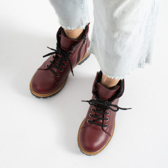 Botas burdeos de mujer de piel Botines de mujer 10 Botines de mujer - TSL Memory Rebel Ruby